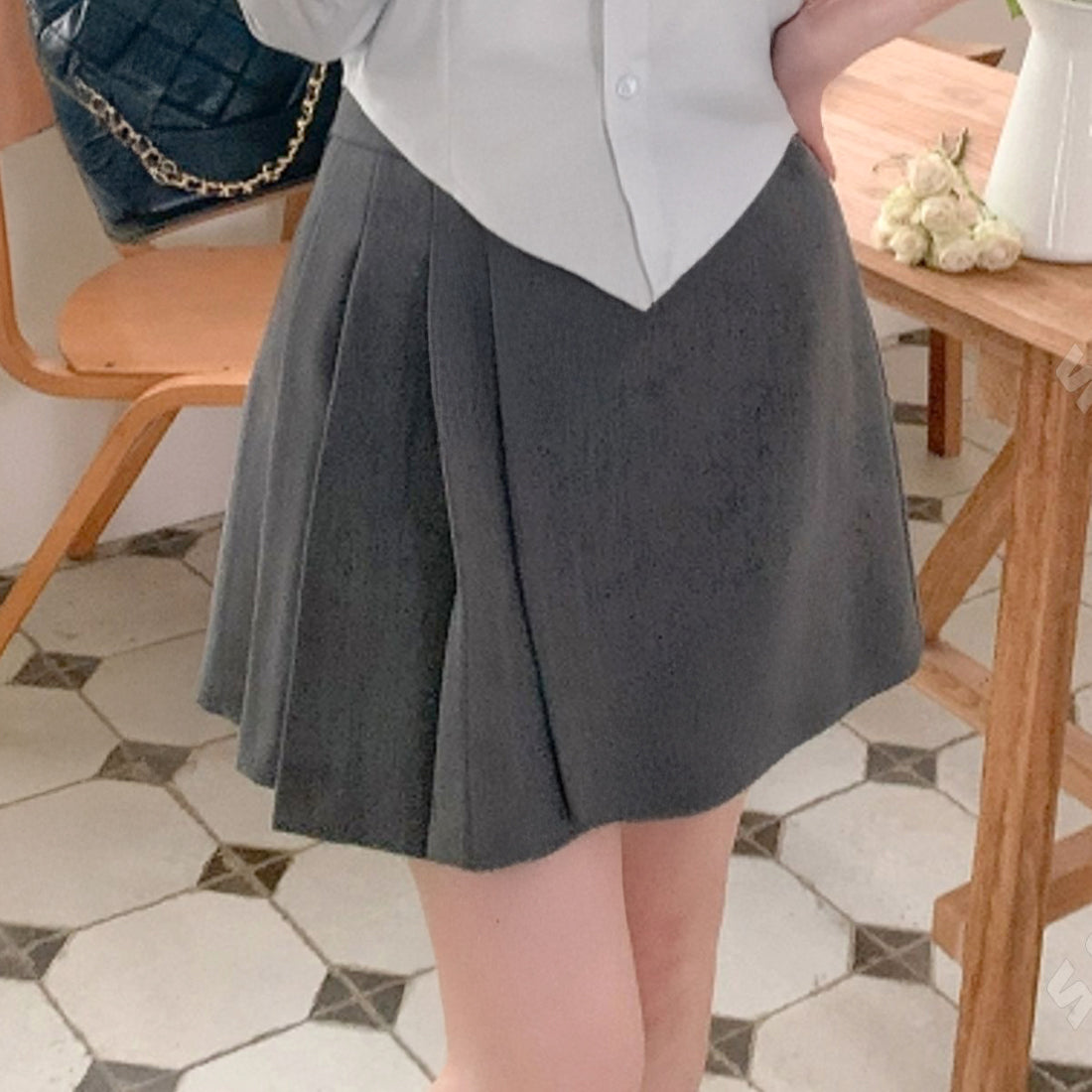 Aラインサイドプリーツスカート