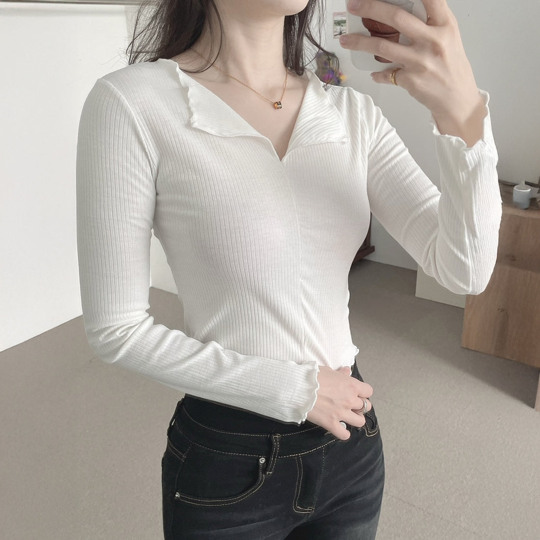 スリットリブTシャツ