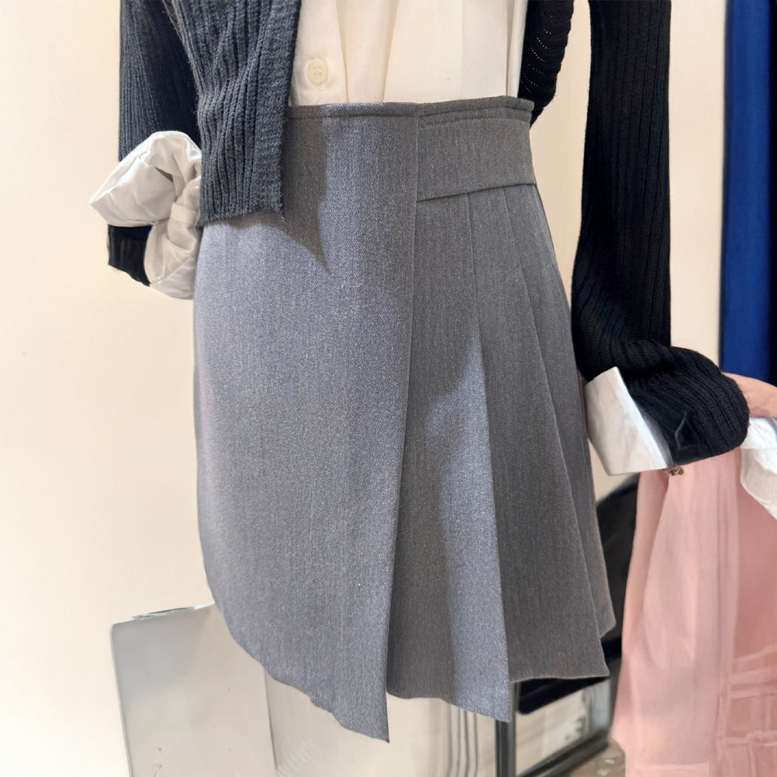 Aラインサイドプリーツスカート