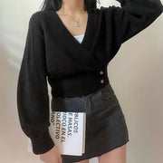 2WAYボタンラップカーディガン