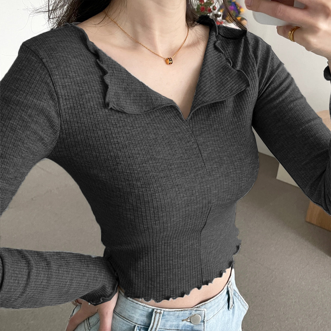 スリットリブTシャツ