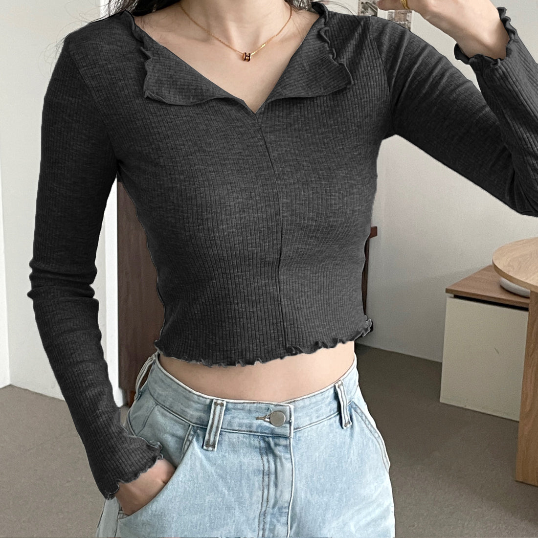 スリットリブTシャツ