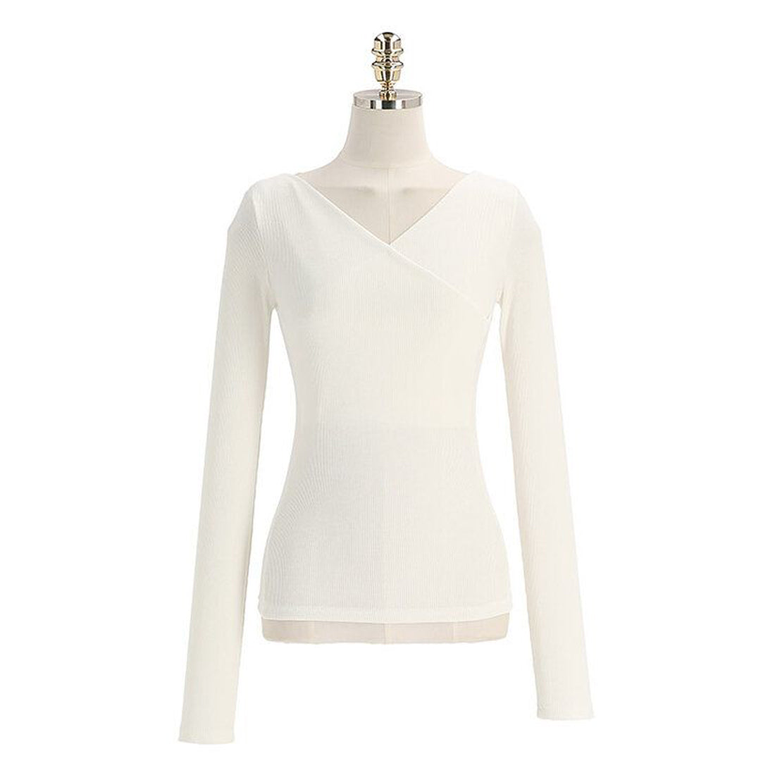 クロスVネック長袖Tシャツ