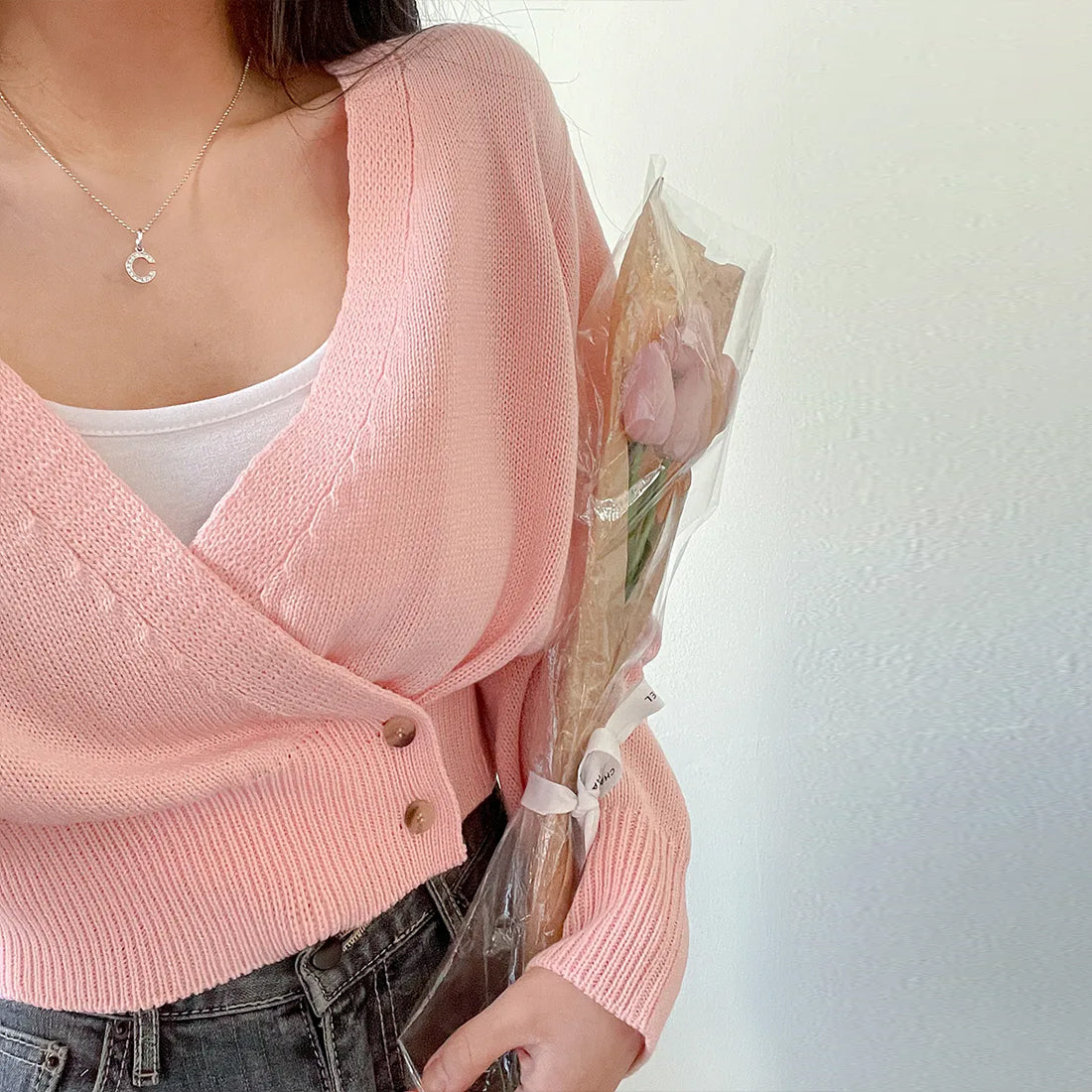 2WAYボタンラップカーディガン