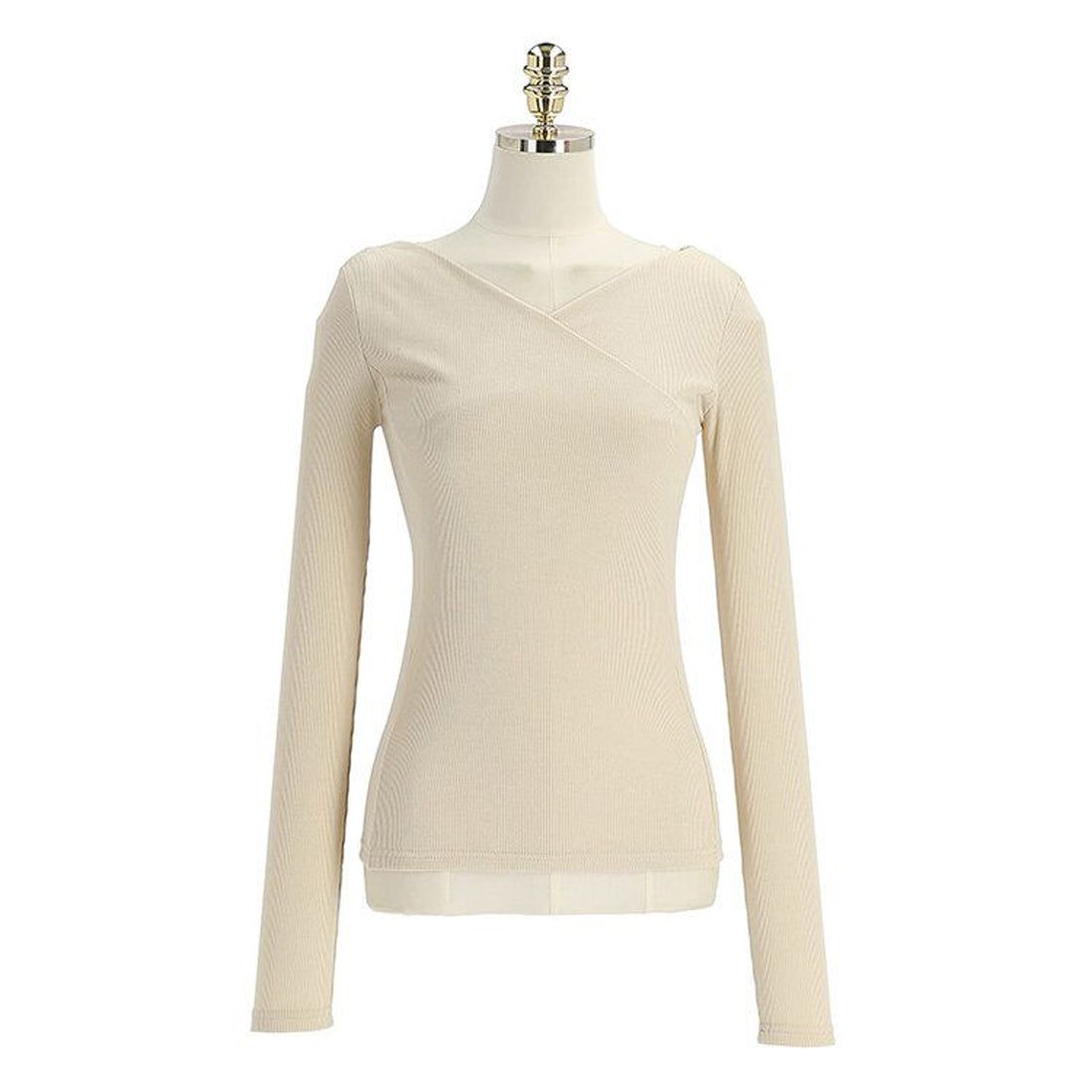 クロスVネック長袖Tシャツ