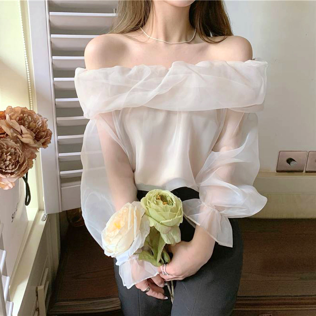 フェアリー シアーシャツブラウス