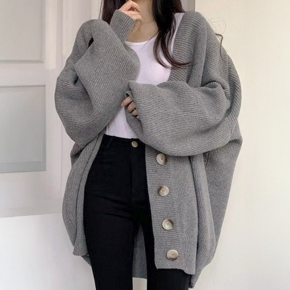 オーバーフィットニットカーディガン