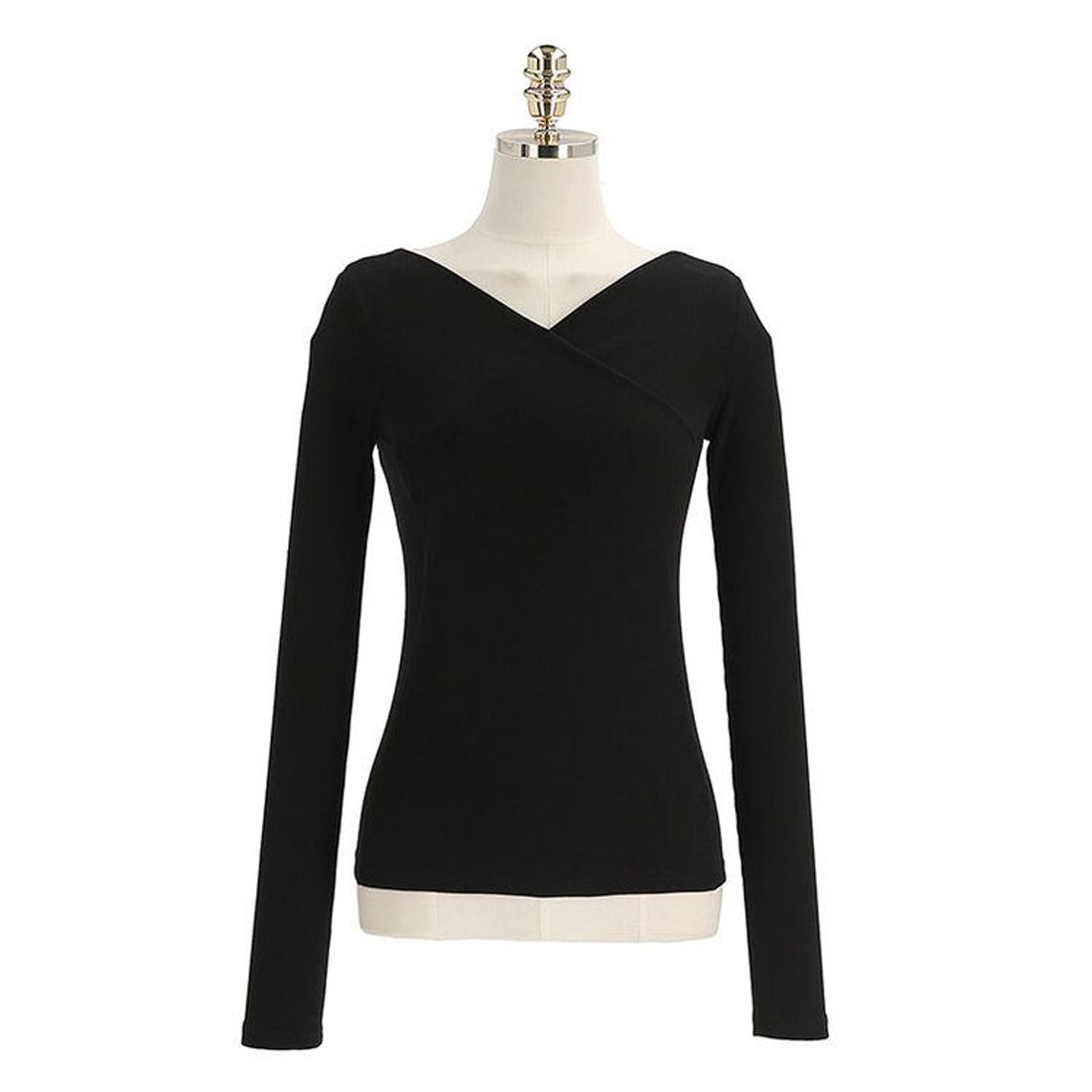 クロスVネック長袖Tシャツ