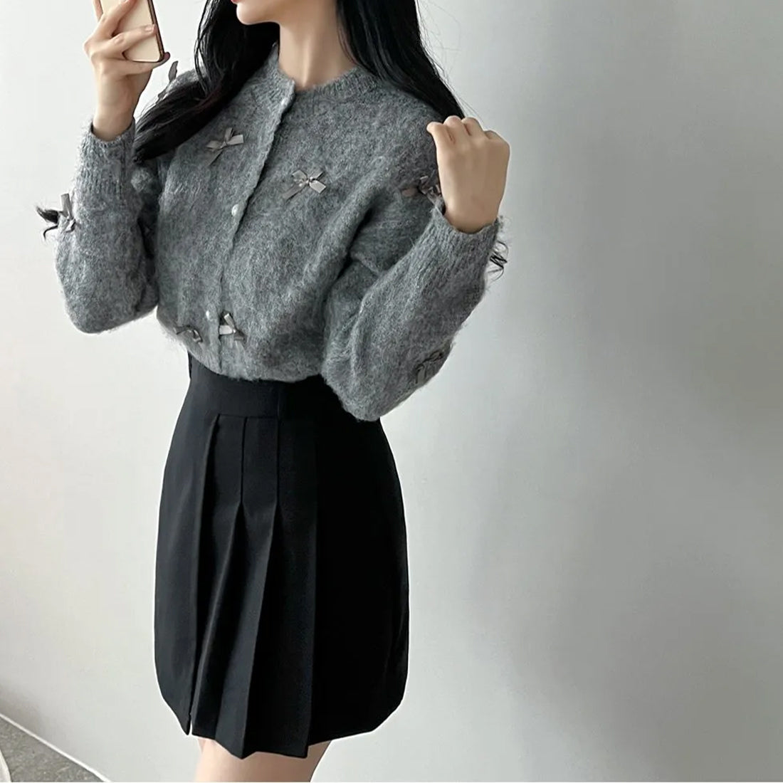 リボンカーディガン