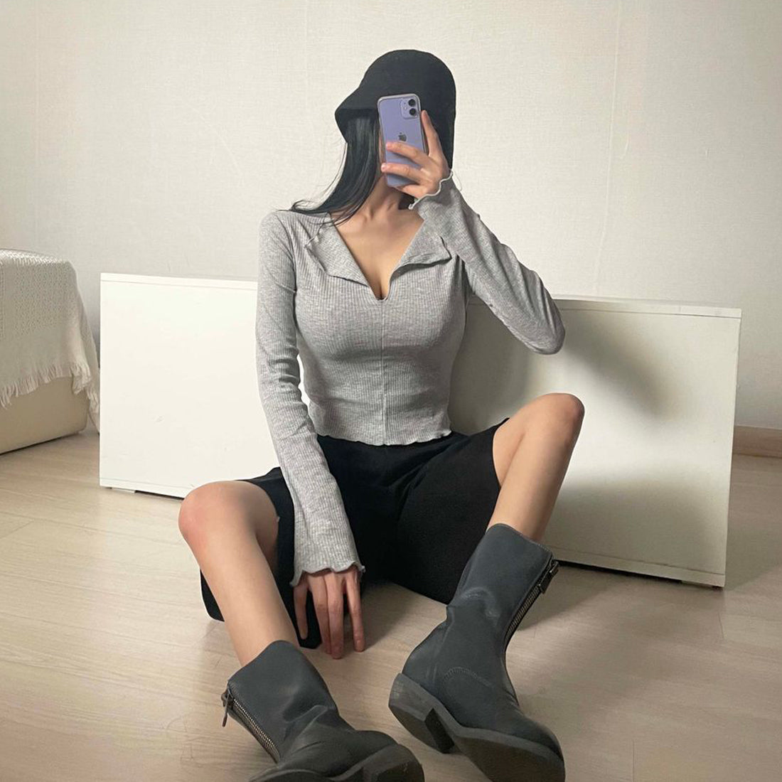 スリットリブTシャツ