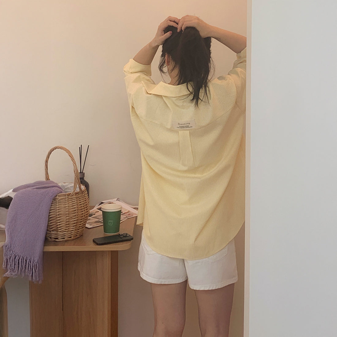 パッチストライプシャツ