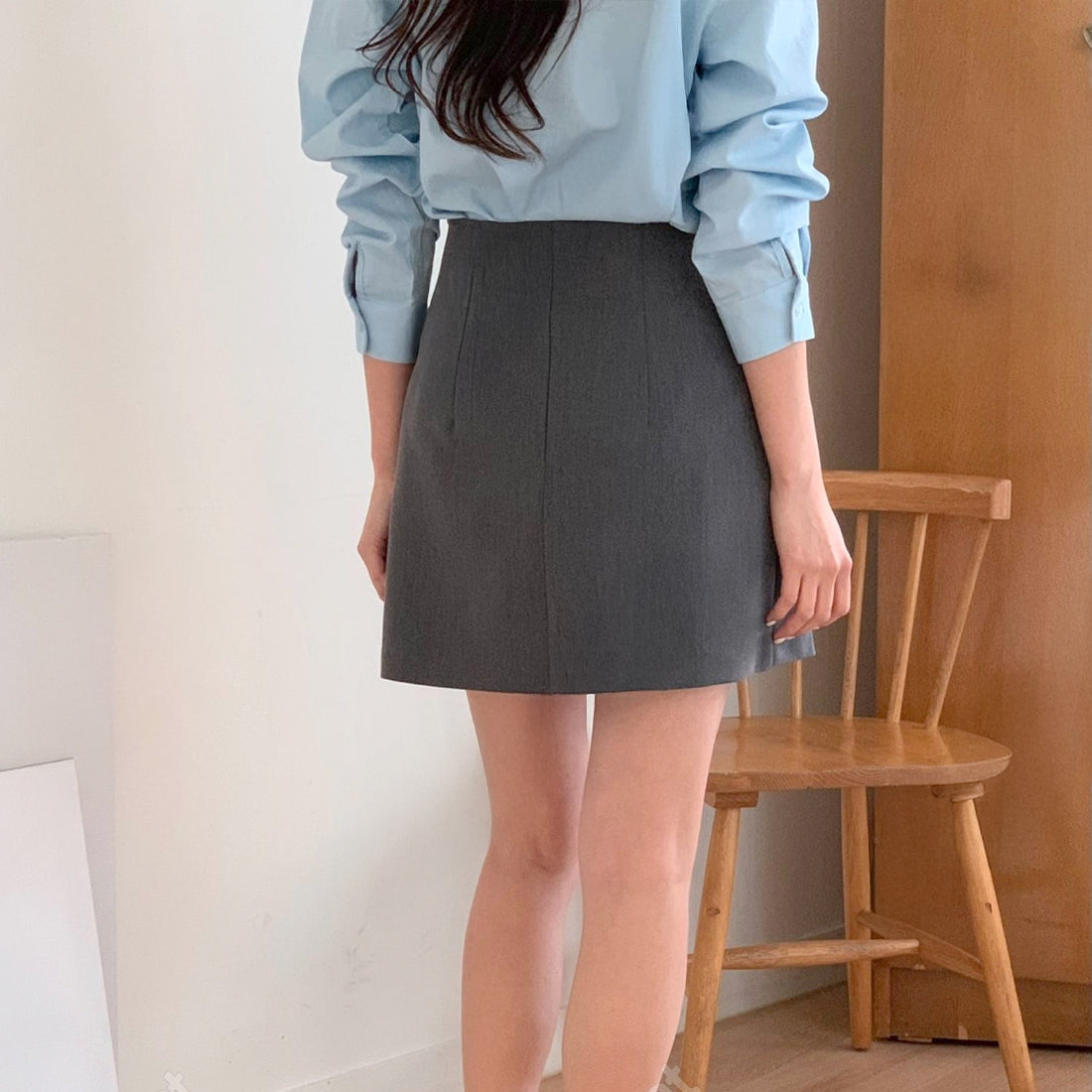 Aラインサイドプリーツスカート