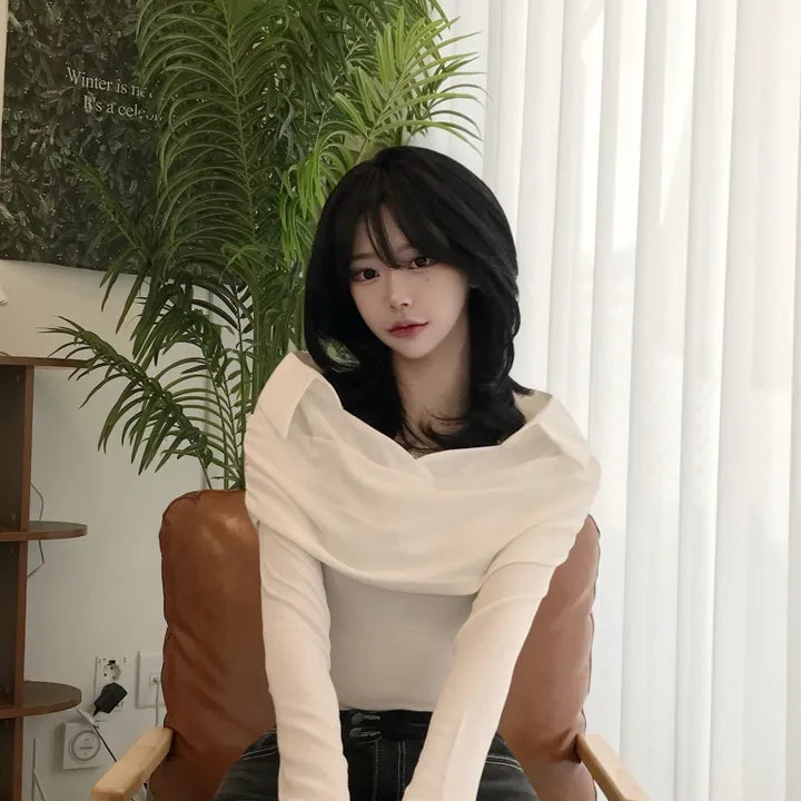 オフショルシャツレイヤードTシャツ