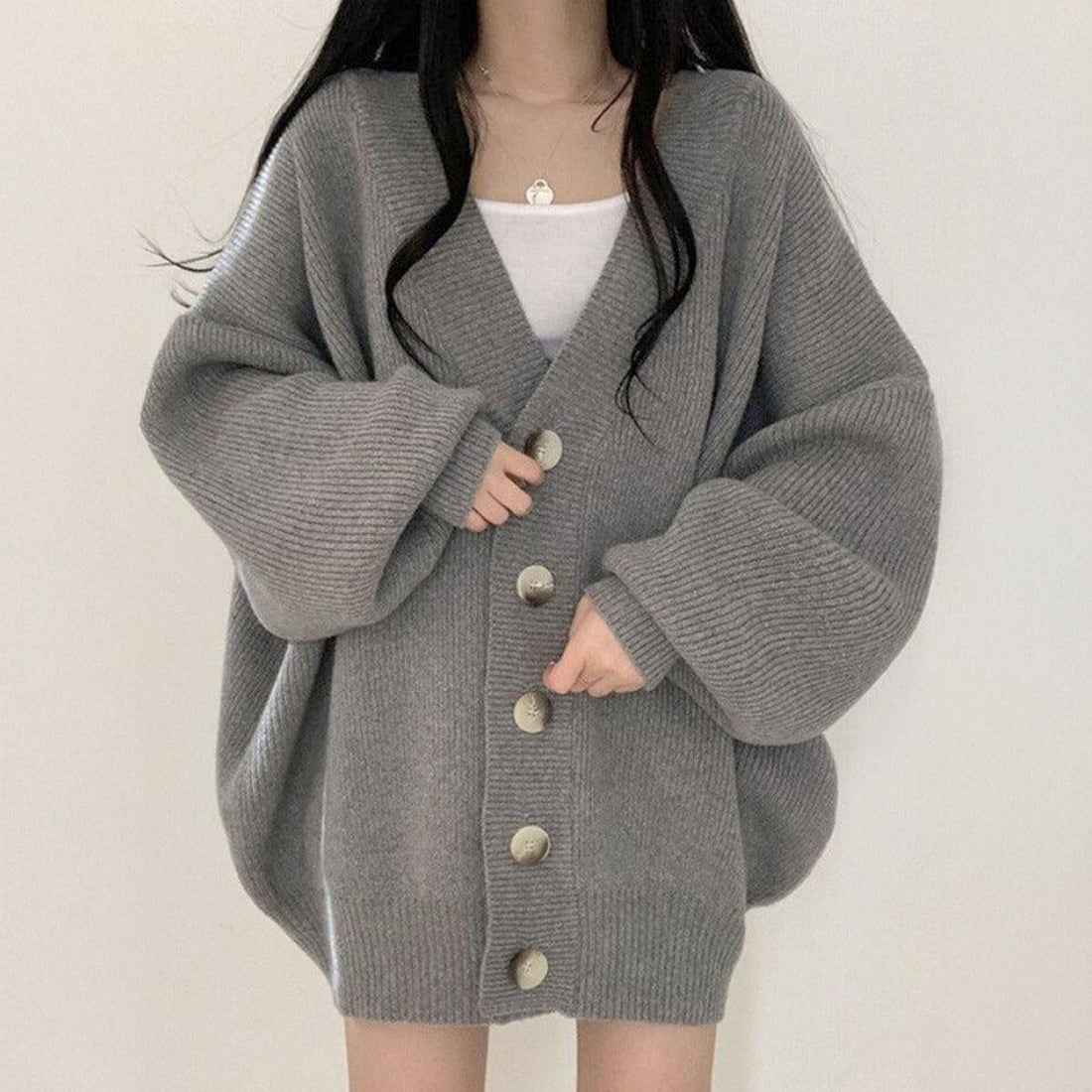 オーバーフィットニットカーディガン