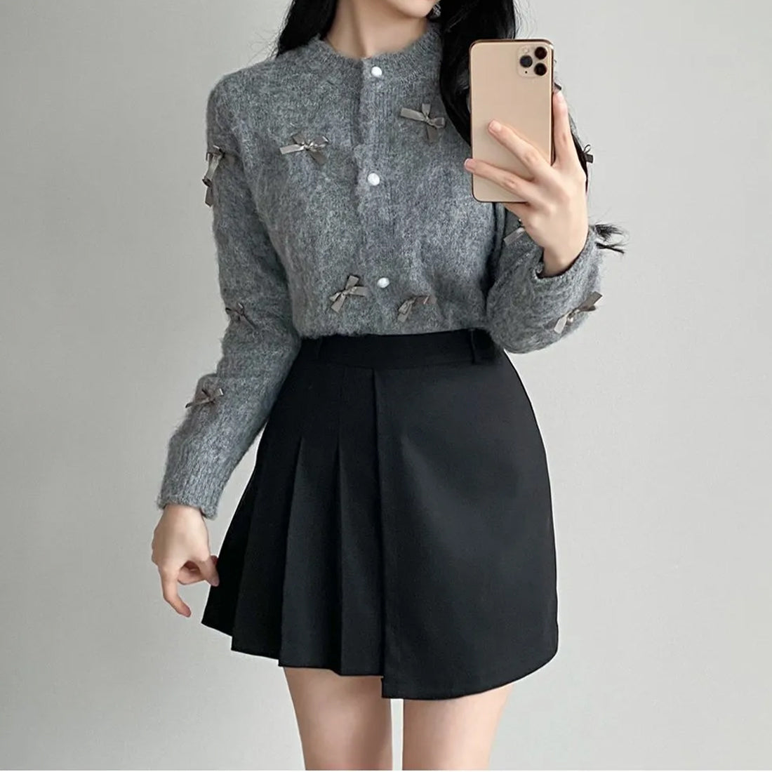 リボンカーディガン