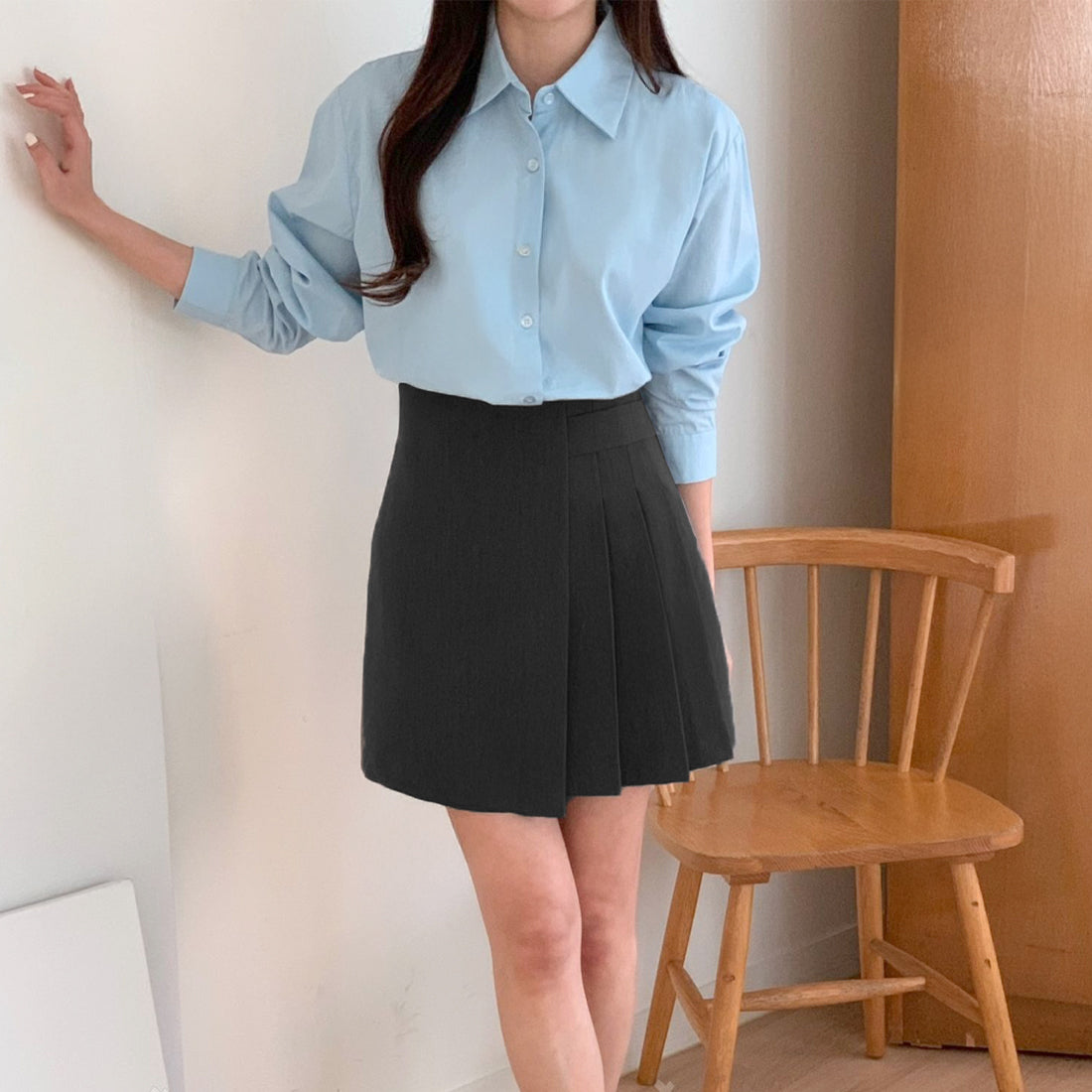 Aラインサイドプリーツスカート