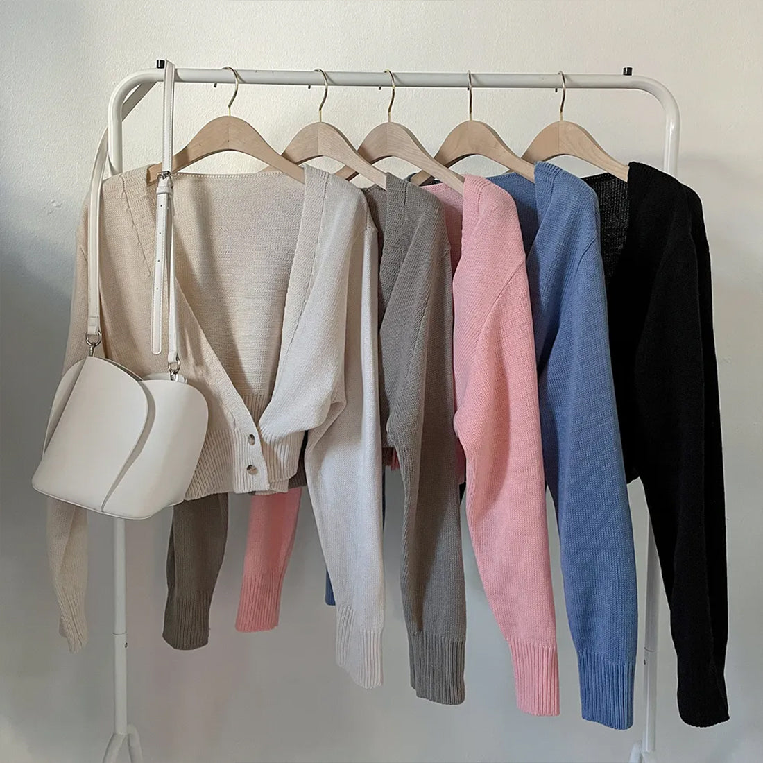 2WAYボタンラップカーディガン