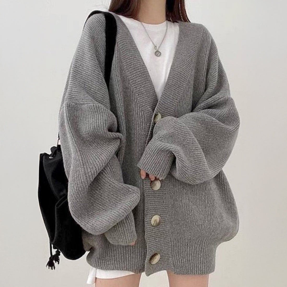 オーバーフィットニットカーディガン