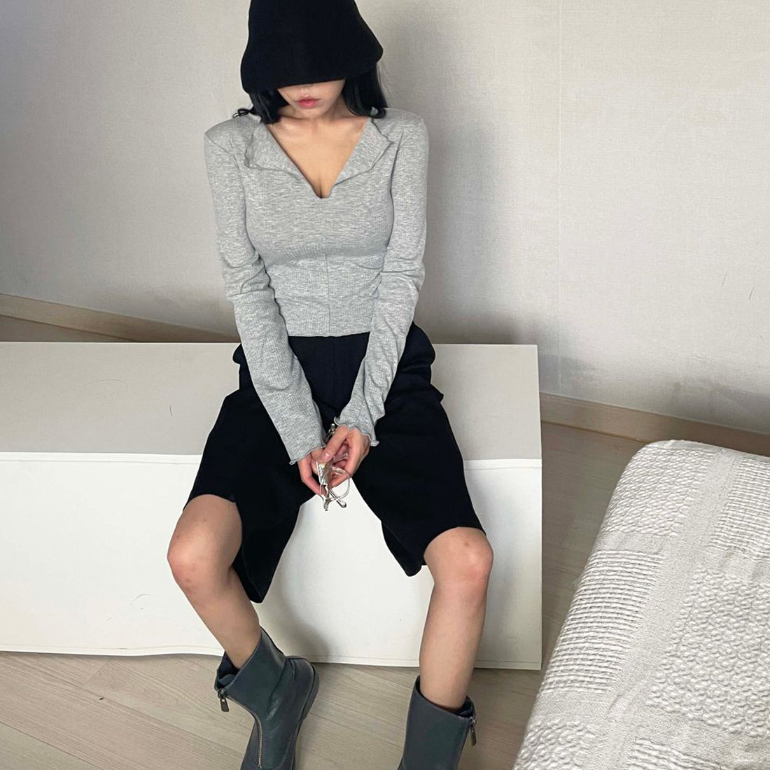 スリットリブTシャツ