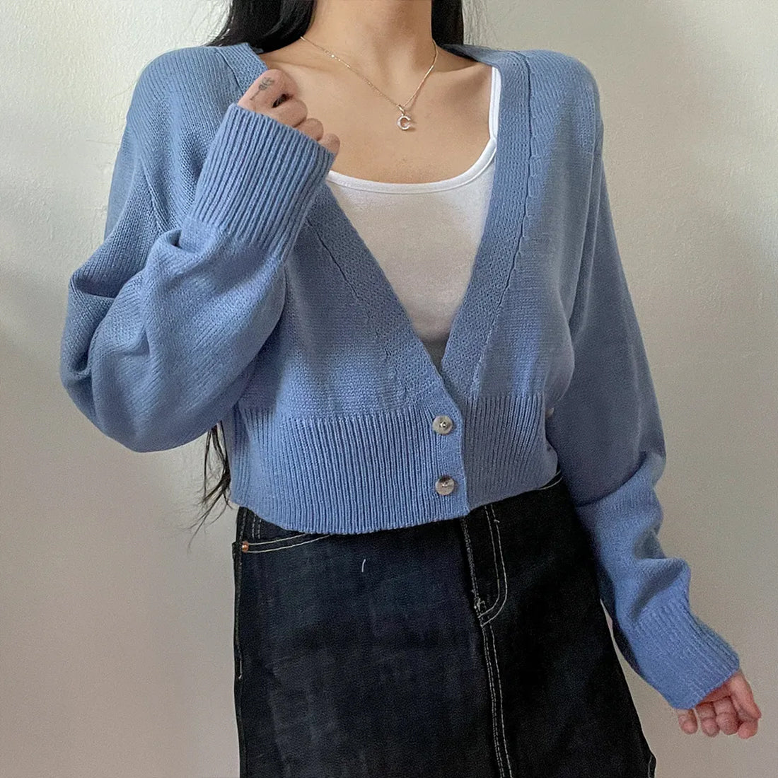 2WAYボタンラップカーディガン