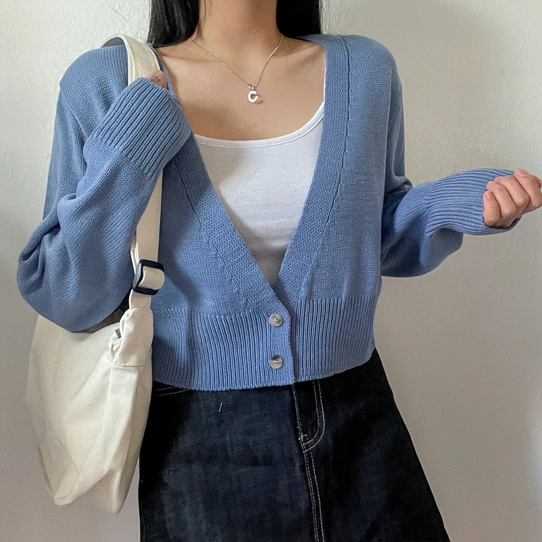 2WAYボタンラップカーディガン