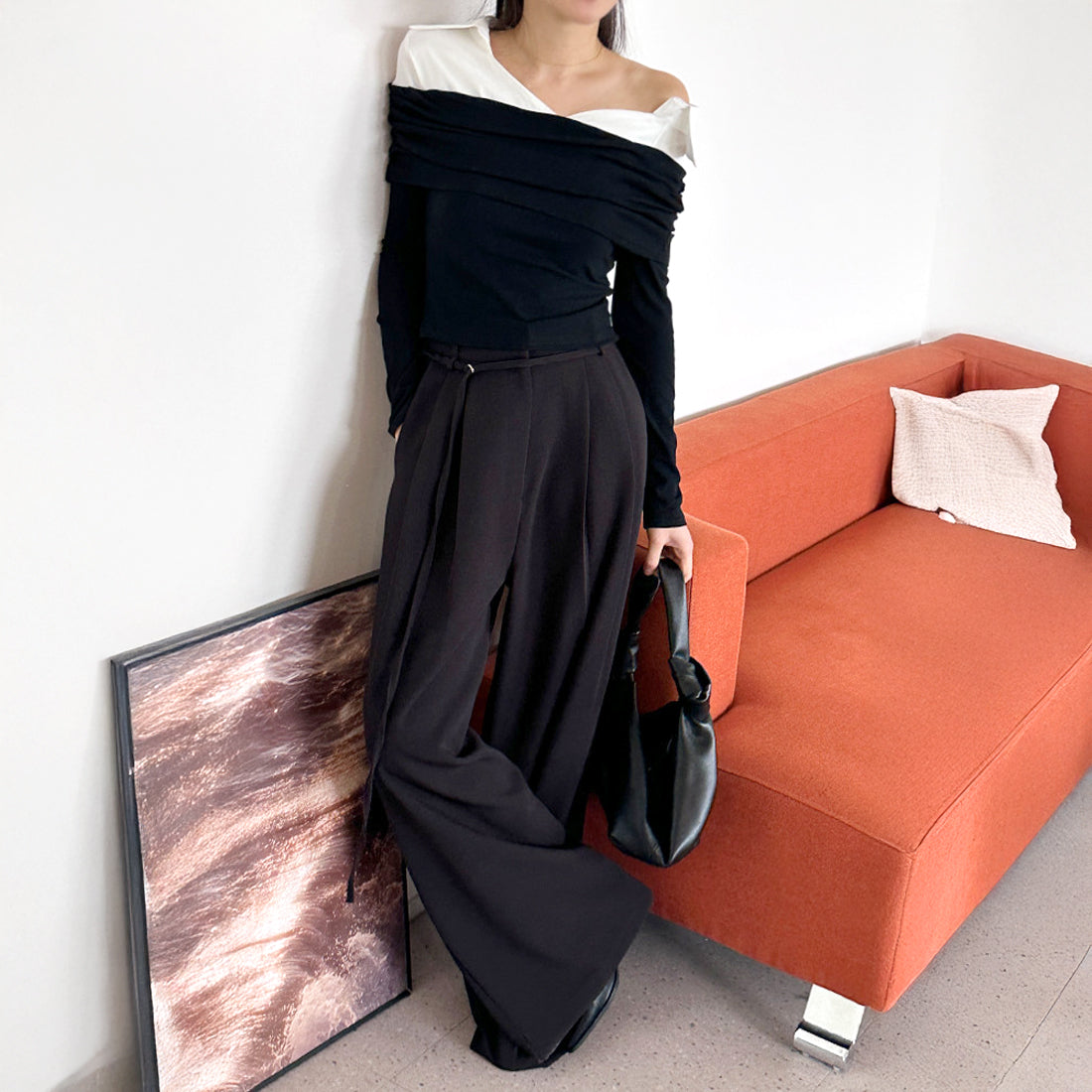 オフショルシャツレイヤードTシャツ