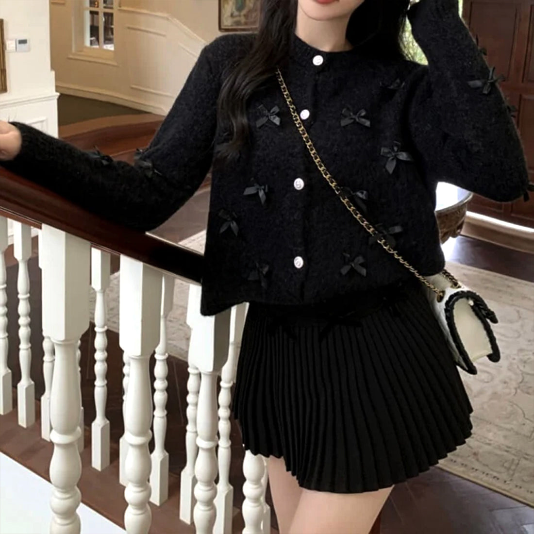 リボンカーディガン