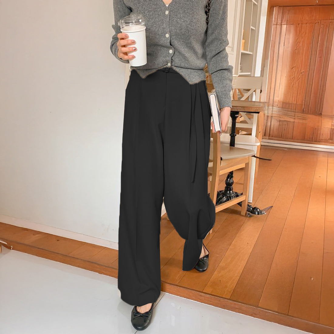 ヘイズ ベルト付きストレートスラックス