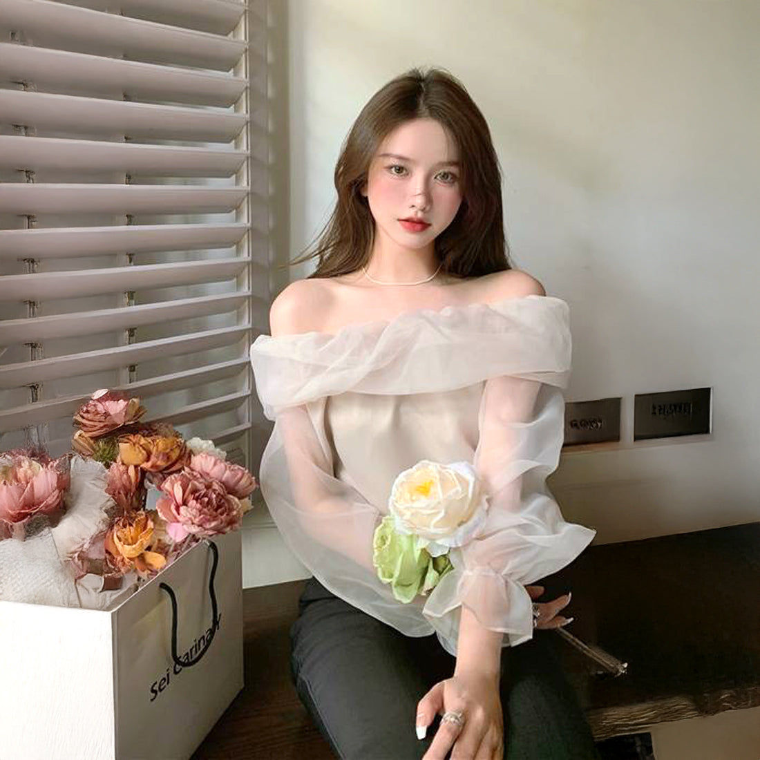 フェアリー シアーシャツブラウス