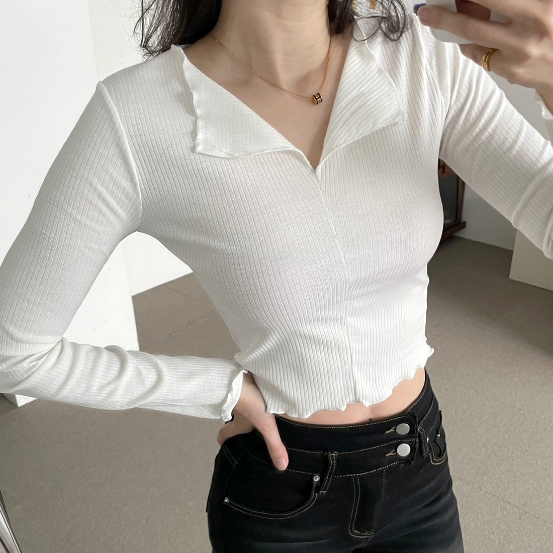 スリットリブTシャツ