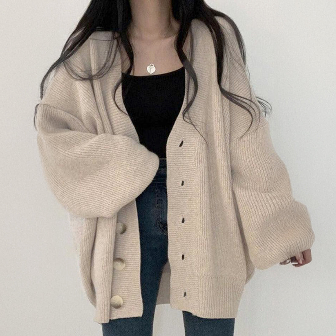 オーバーフィットニットカーディガン