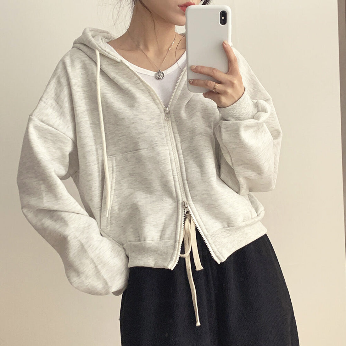 裏毛フードジップアップ6color