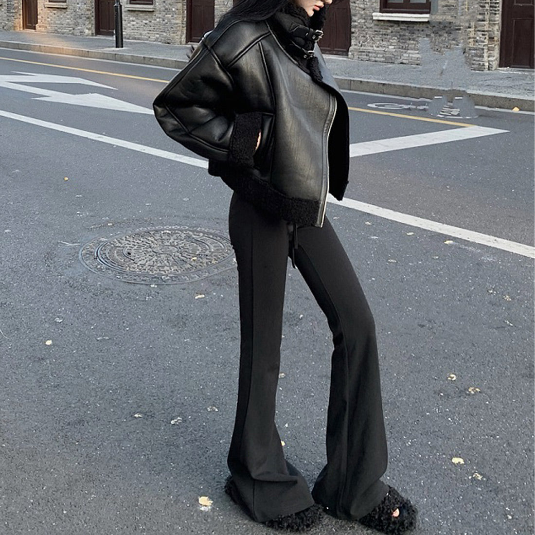 2バックルムートンジャケット