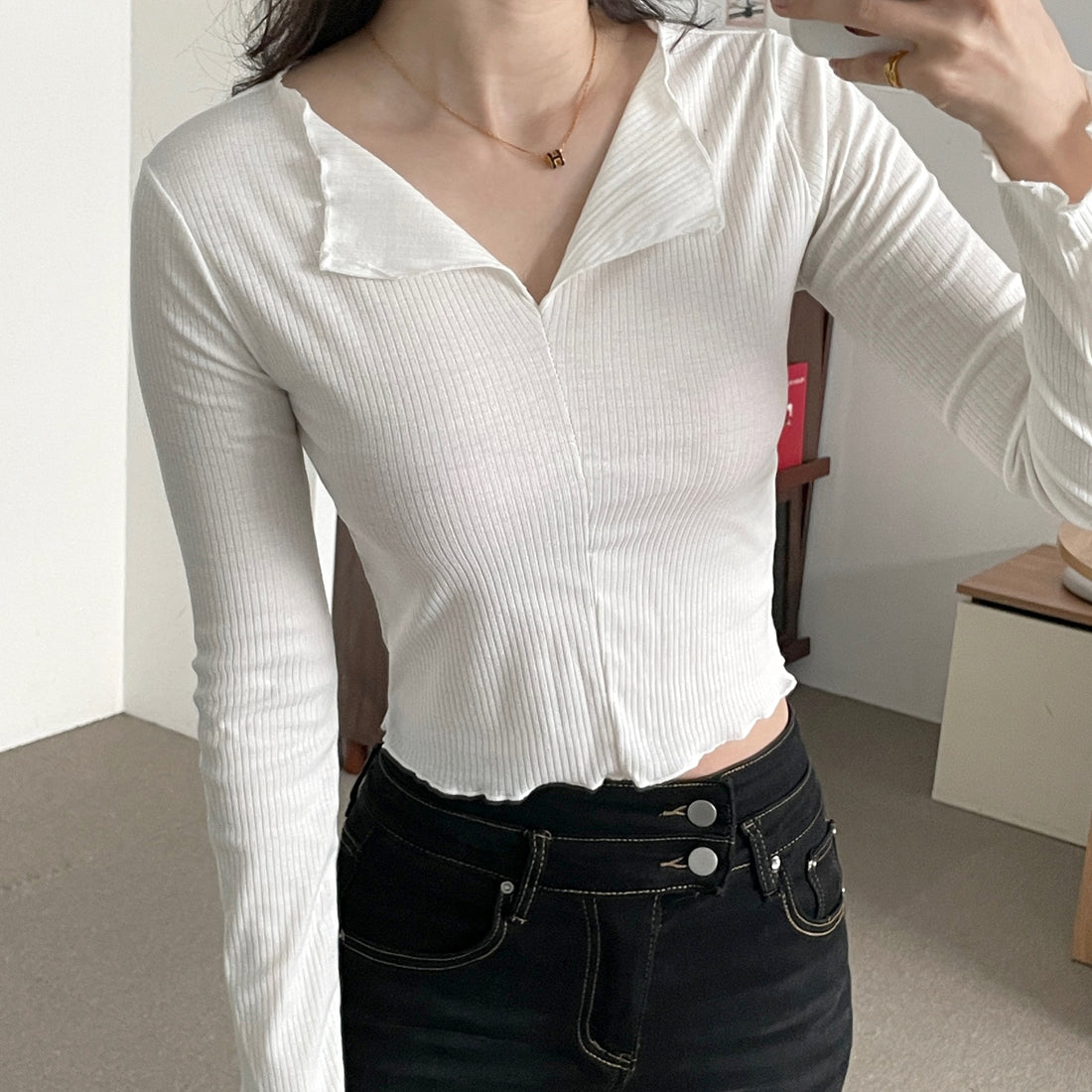 スリットリブTシャツ